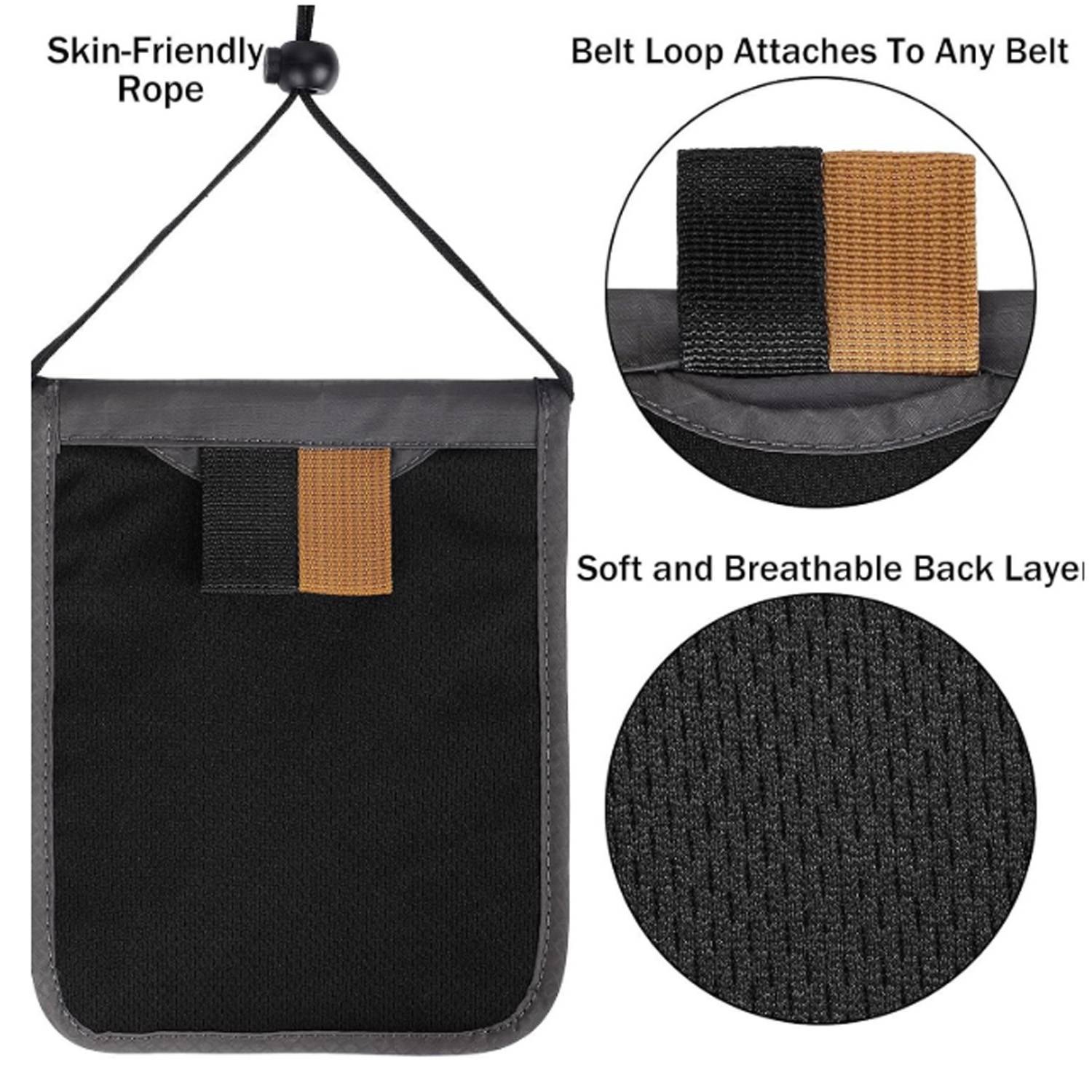 Travel Canvas Neck Wallet w/ RFID Blocking Passport Holder 8