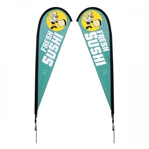 Double Sided Teardrop Flag Knit 11' With Optional Base 1