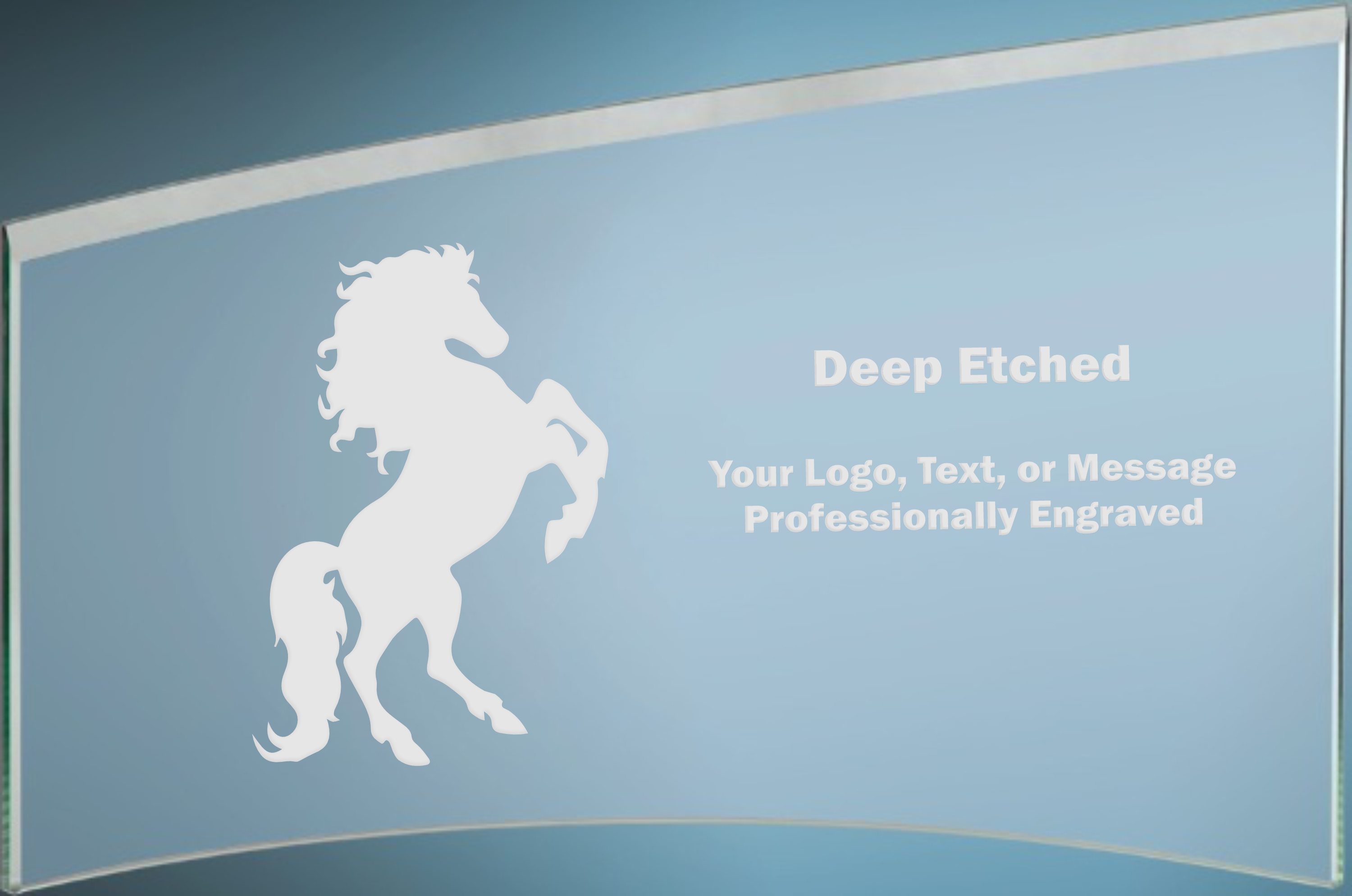 10" x 6 7/8" x 1/4" Jade Slanted Glass Crescent Award