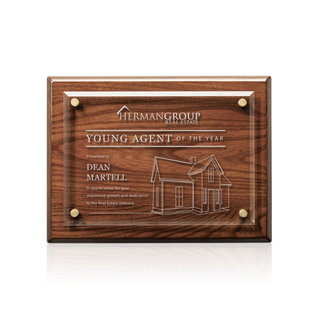 Caledon Plaque - Walnut/Gold 9