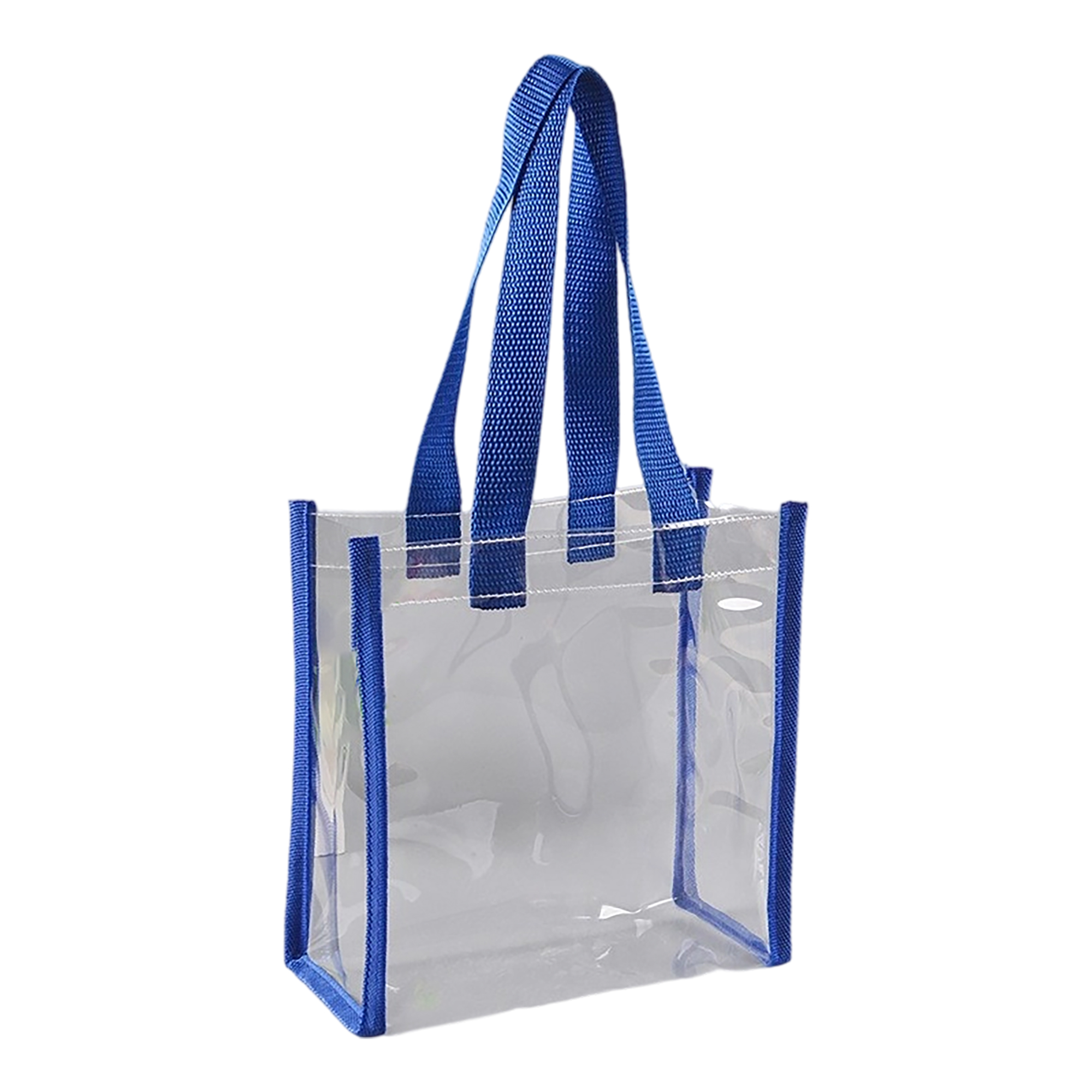Vinyl Clear Tote Bag With Colored Shoulder Straps 14