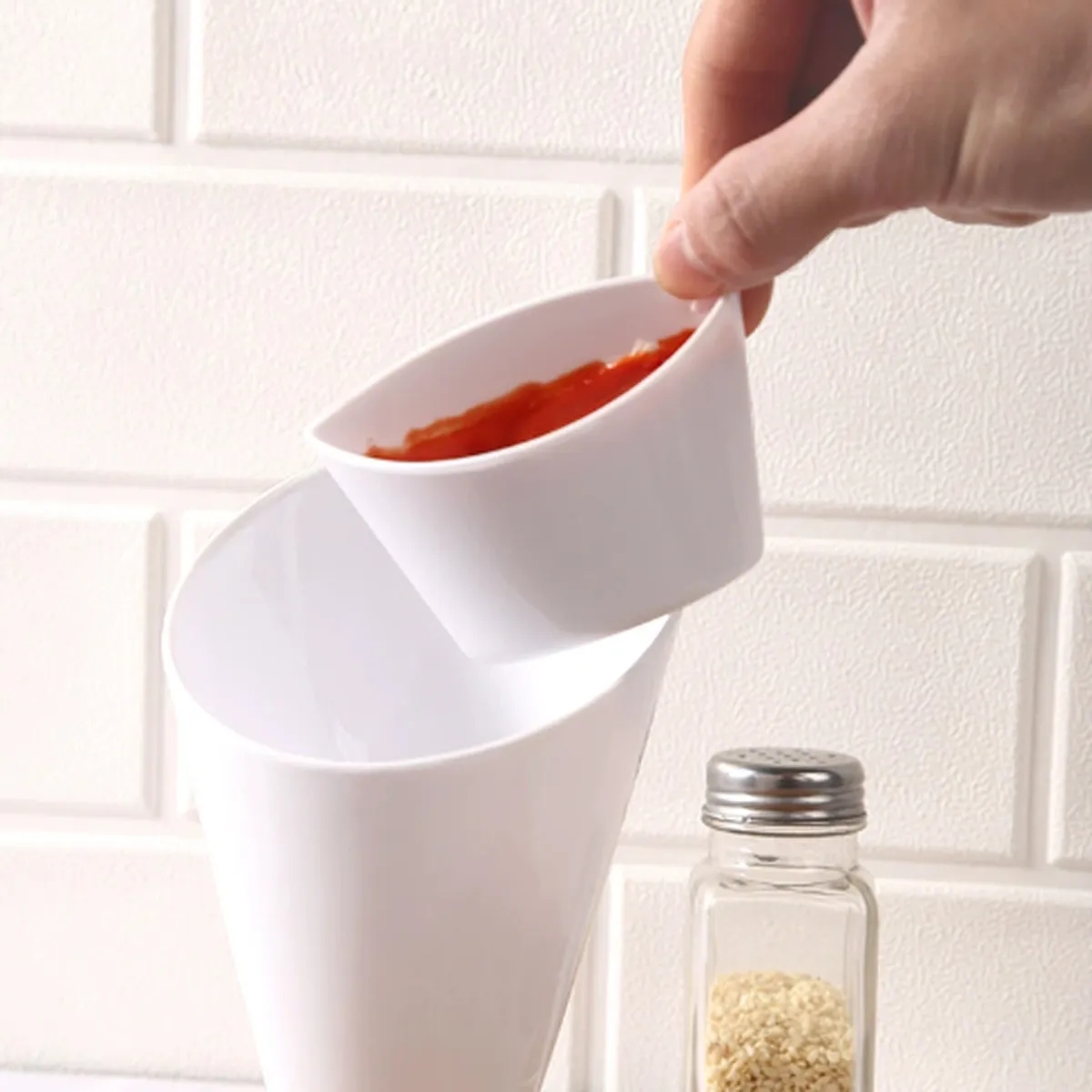 French Fry & Sauce Dipping Cone Holder For Snacks 2
