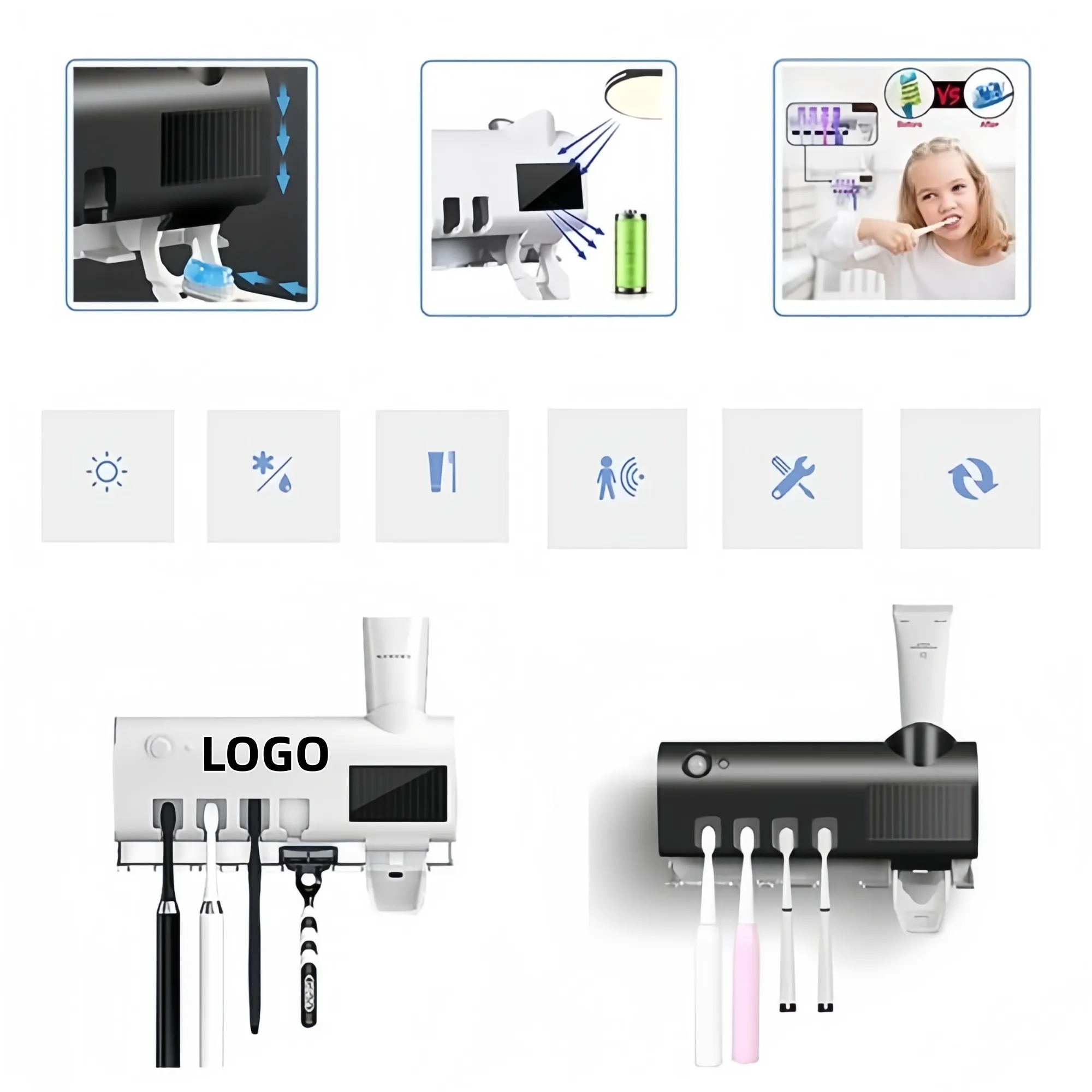 Smart UV Sterilizing Toothbrush Holder