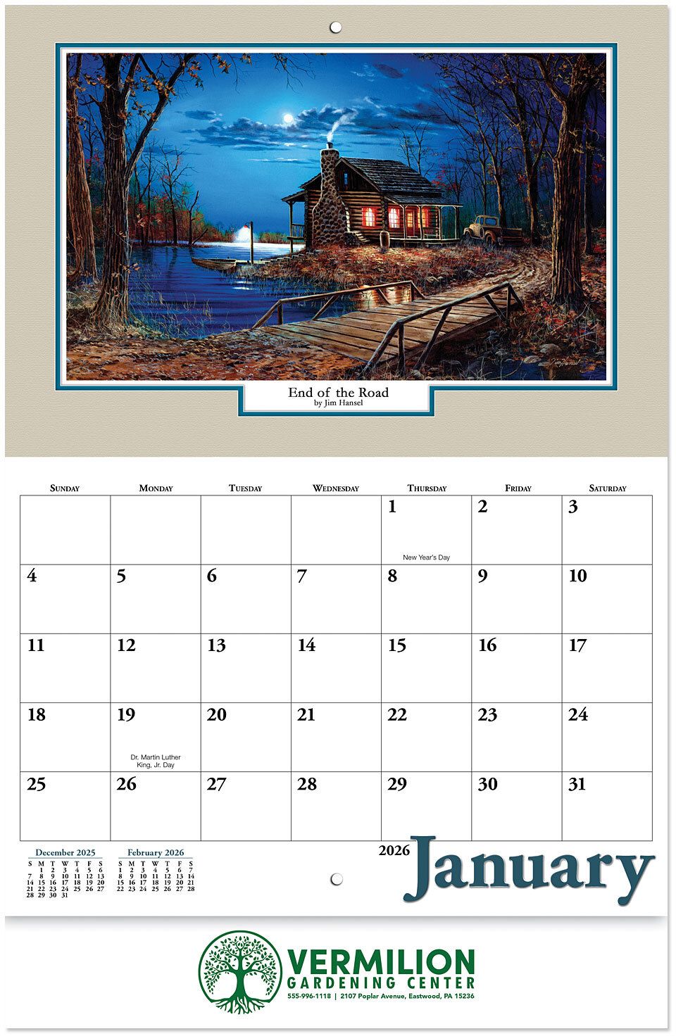 WOODLAND STAPLED WALL CALENDAR 22
