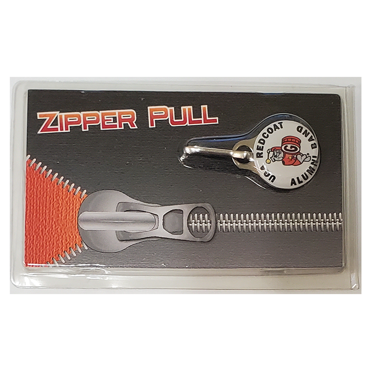 Zipper Pull Charms / Tag with single sided imprint of 3/4" round and metal back 3