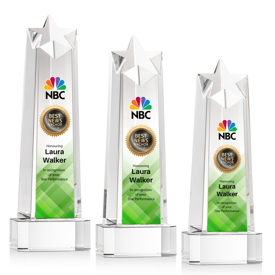 Delaware Star VividPrint™ Award on Base - Clear 9