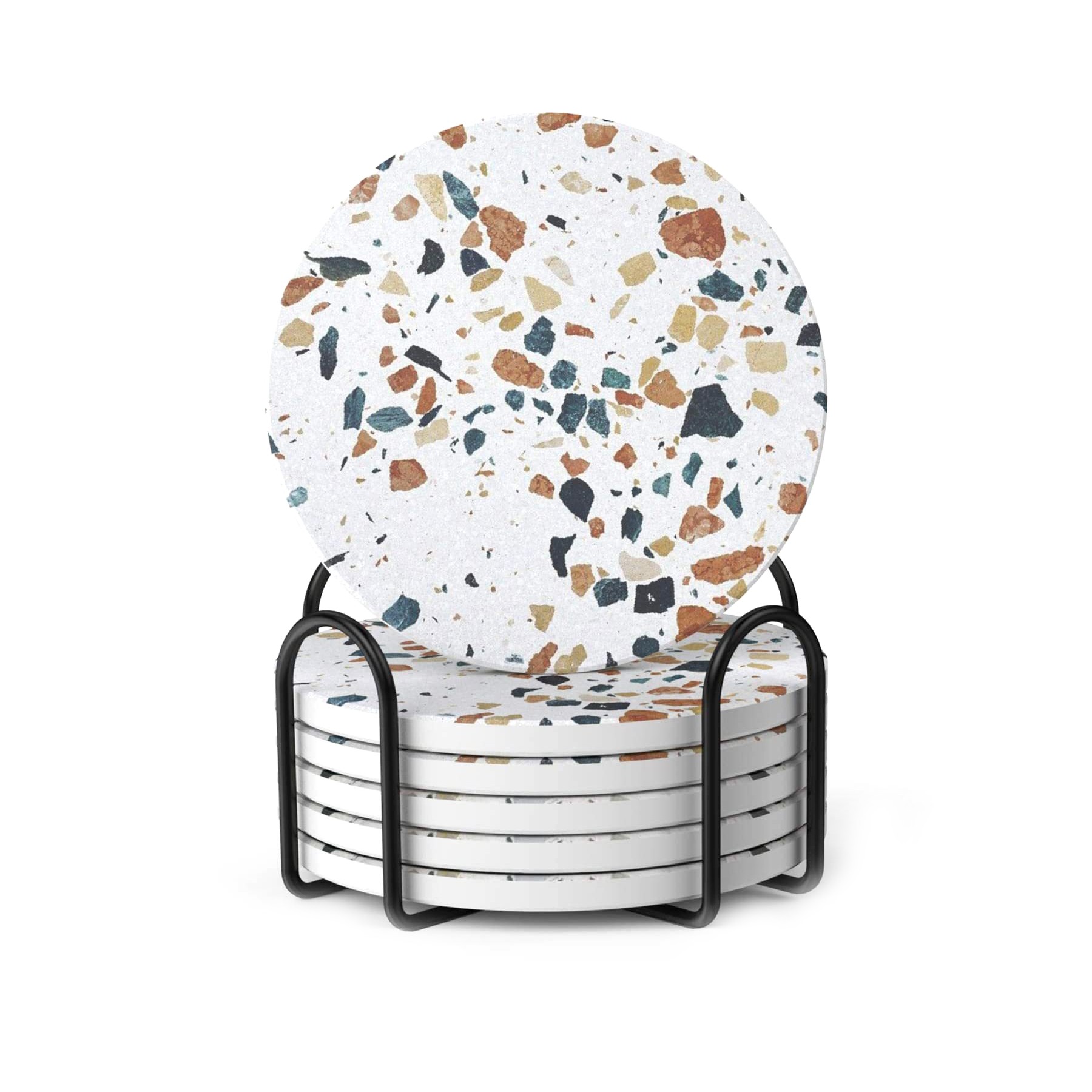 Round Absorbent Stone Coaster Set Of 6 4