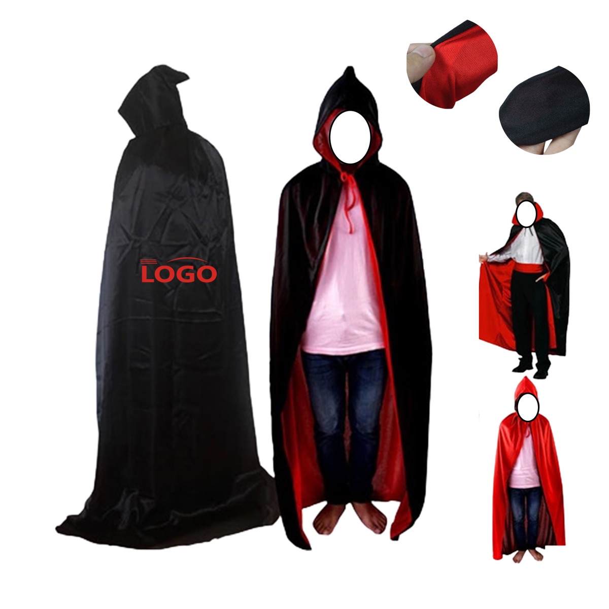 Halloween Children's Black and Red Vampire Costume Cape 5
