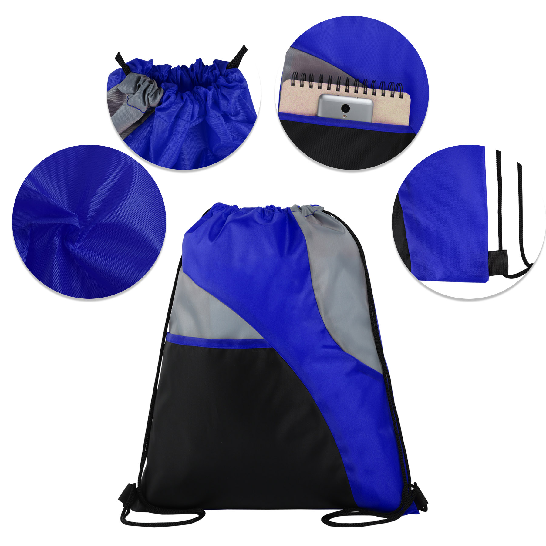 Tri-Color Drawstring Backpack 2