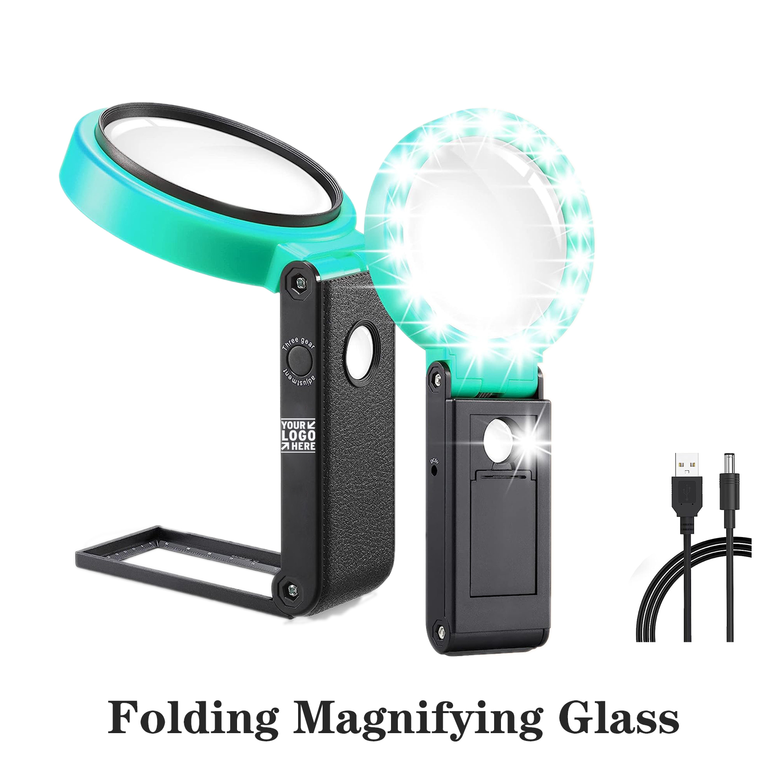 30X 40X Magnifying Glass with Light and Stand 1