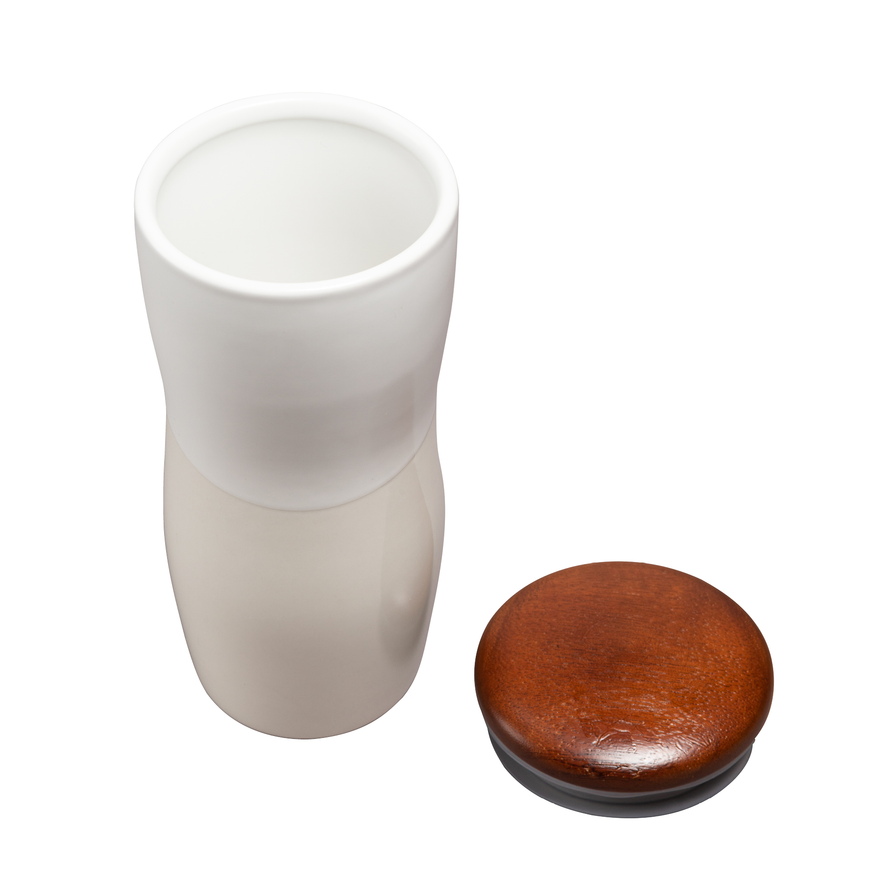 Tarrazu 12 oz. Double Wall Ceramic Tumbler w/ Wood Lid 26
