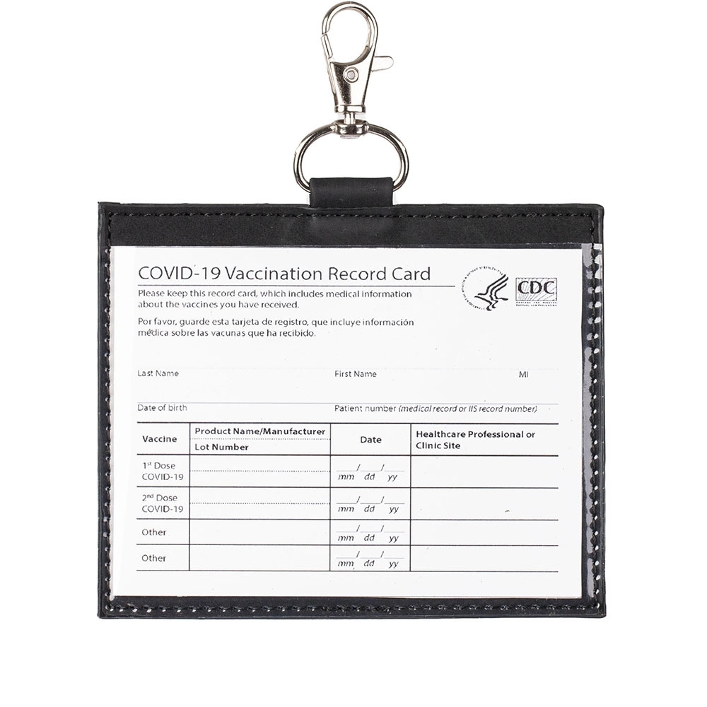 Leather Vaccine Card Wallet 4x3" 7