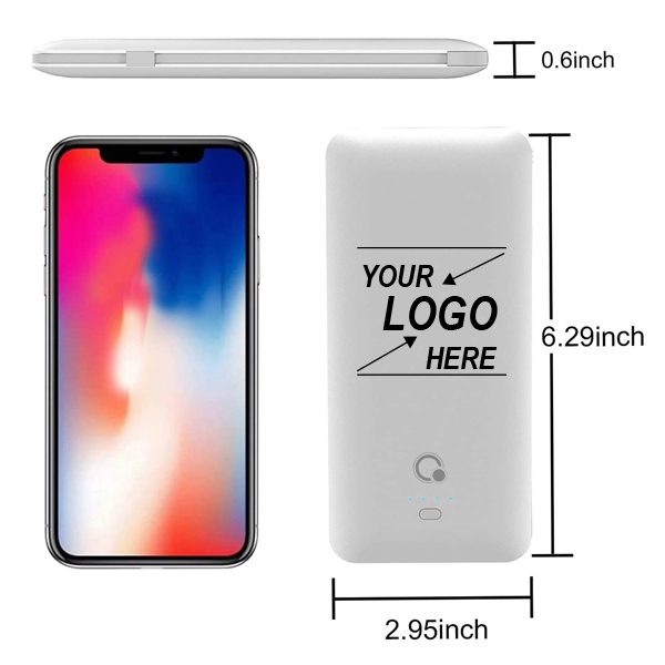 10,000mAh Portable Charger with AC Plug and Built-in Cables 4