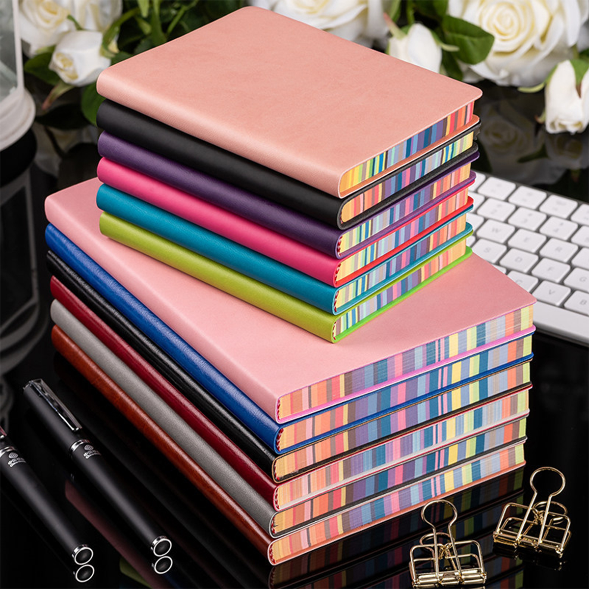 A5 Soft Cover Rainbow Edge Cute Notebook Simple Thick 5