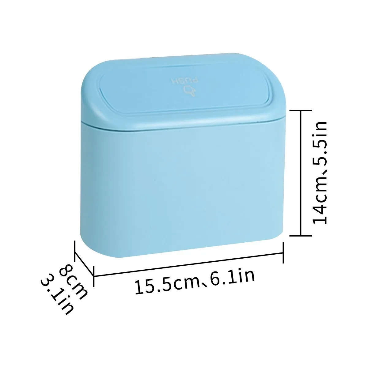 Mini Car Trash Can With Push Lid Door Mount 3