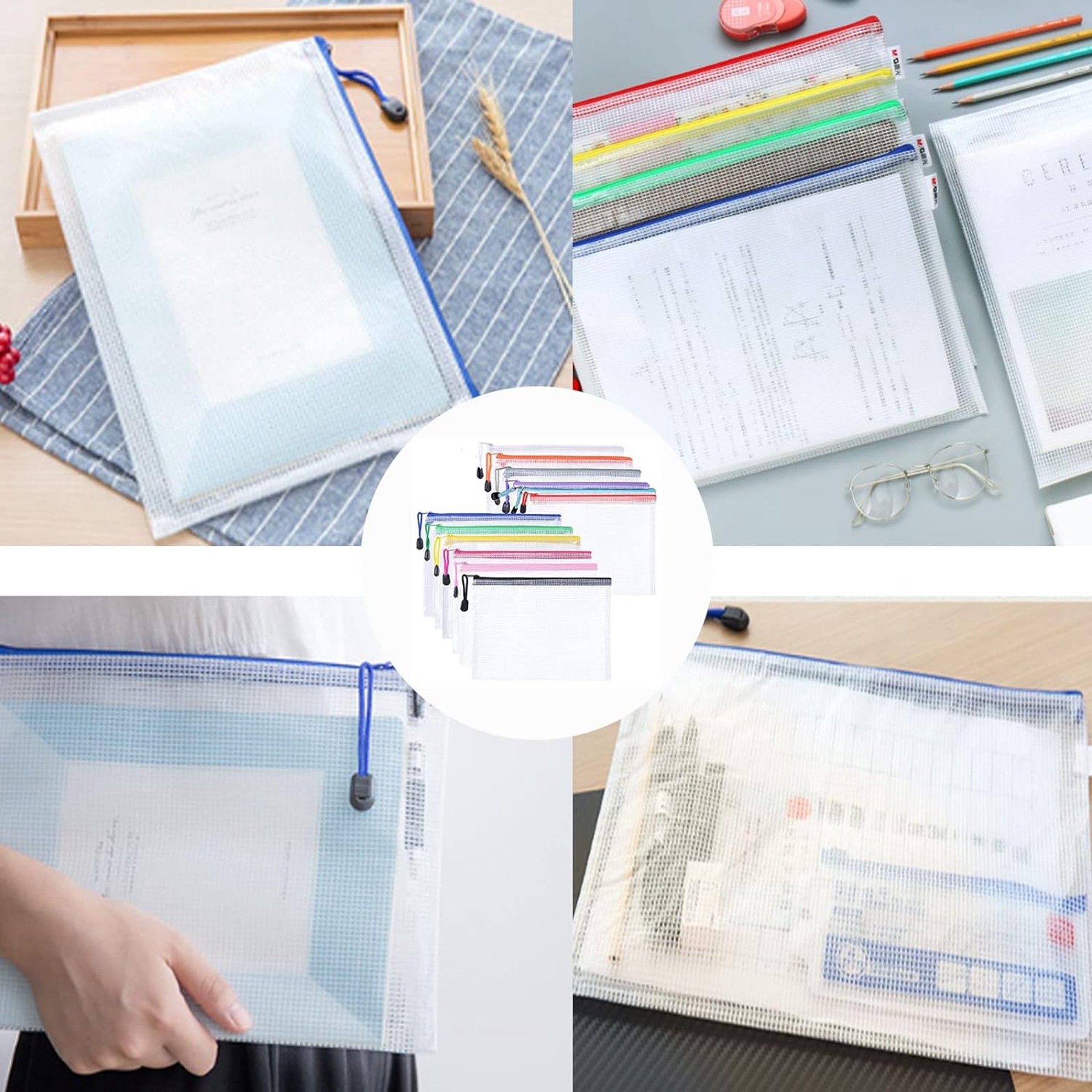 A4 Mesh Zipper Pouch Document Bag 3