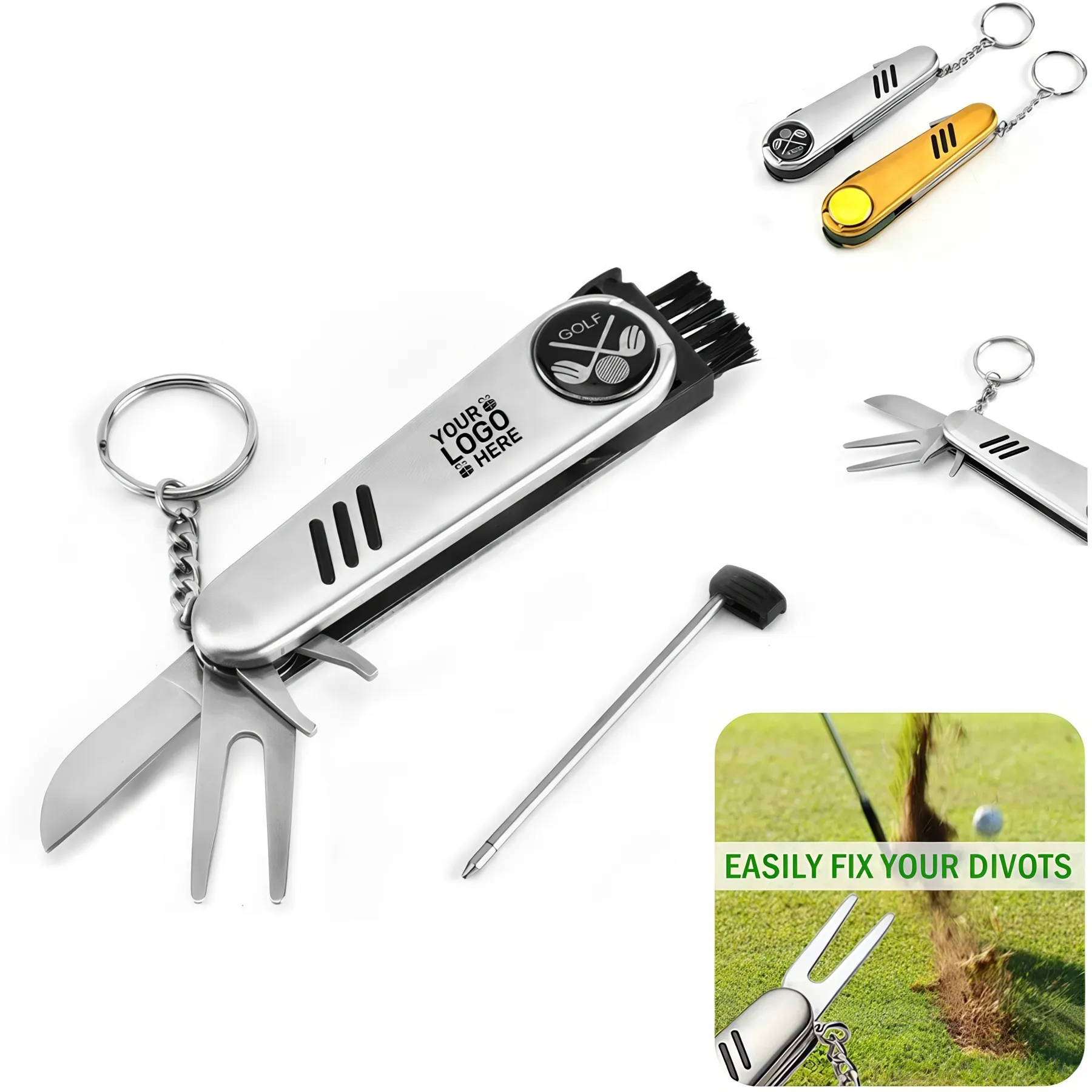 7 In 1 Stainless Steel Pocket Golf Tool Kit 4