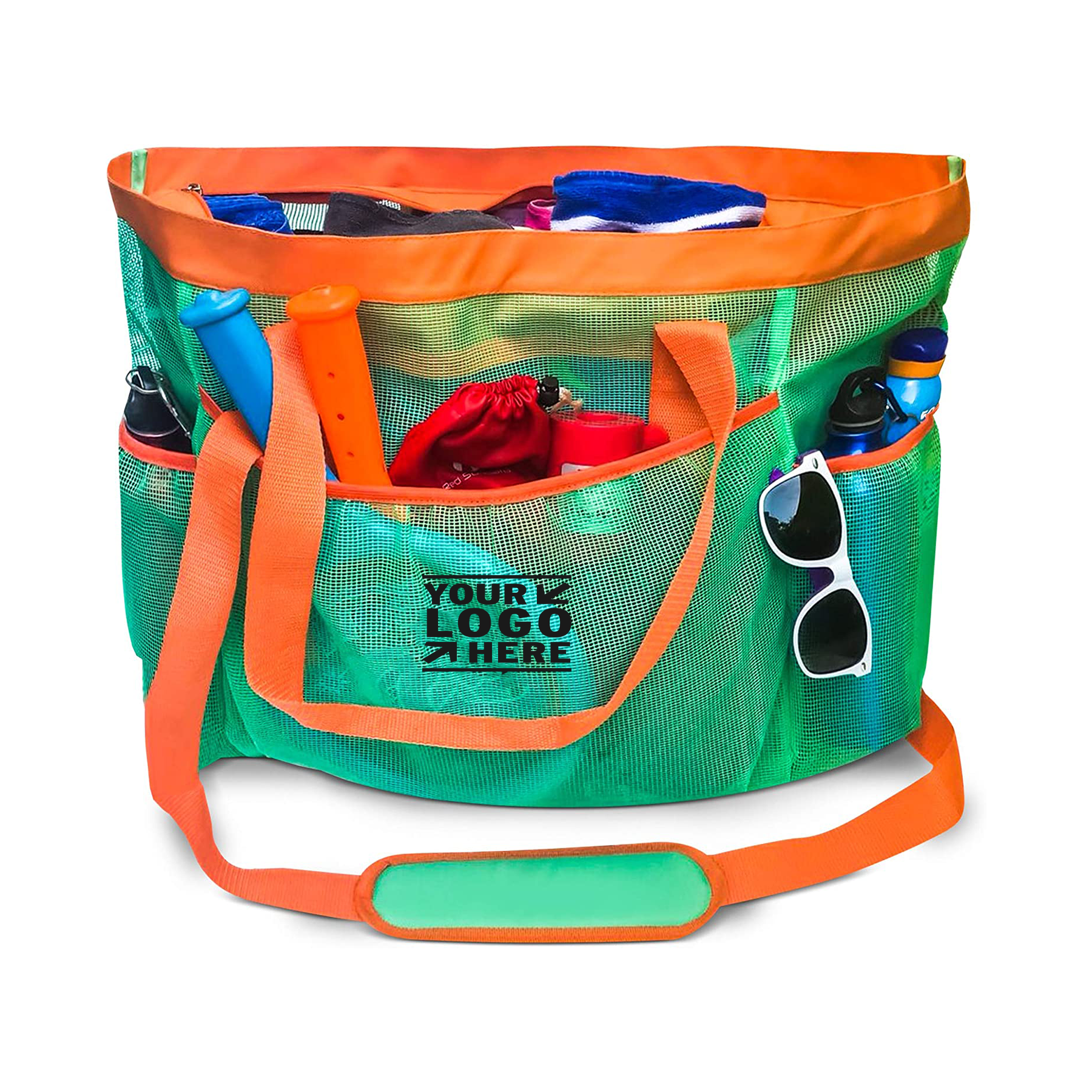 24 x 7.8 x 16.5 Inches Red Mesh beach Bag 2