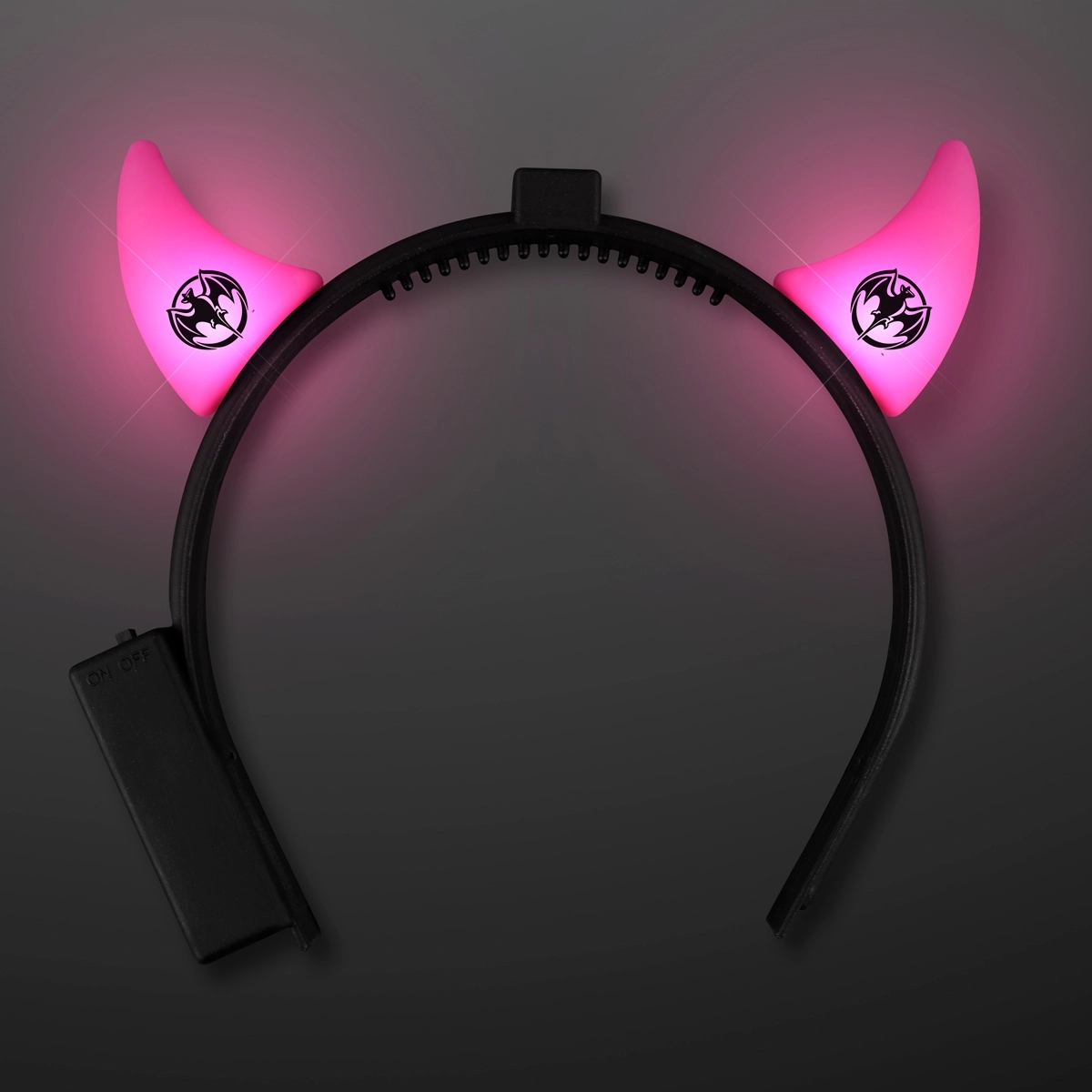 Hot Pink Devil Horns with LEDs 2