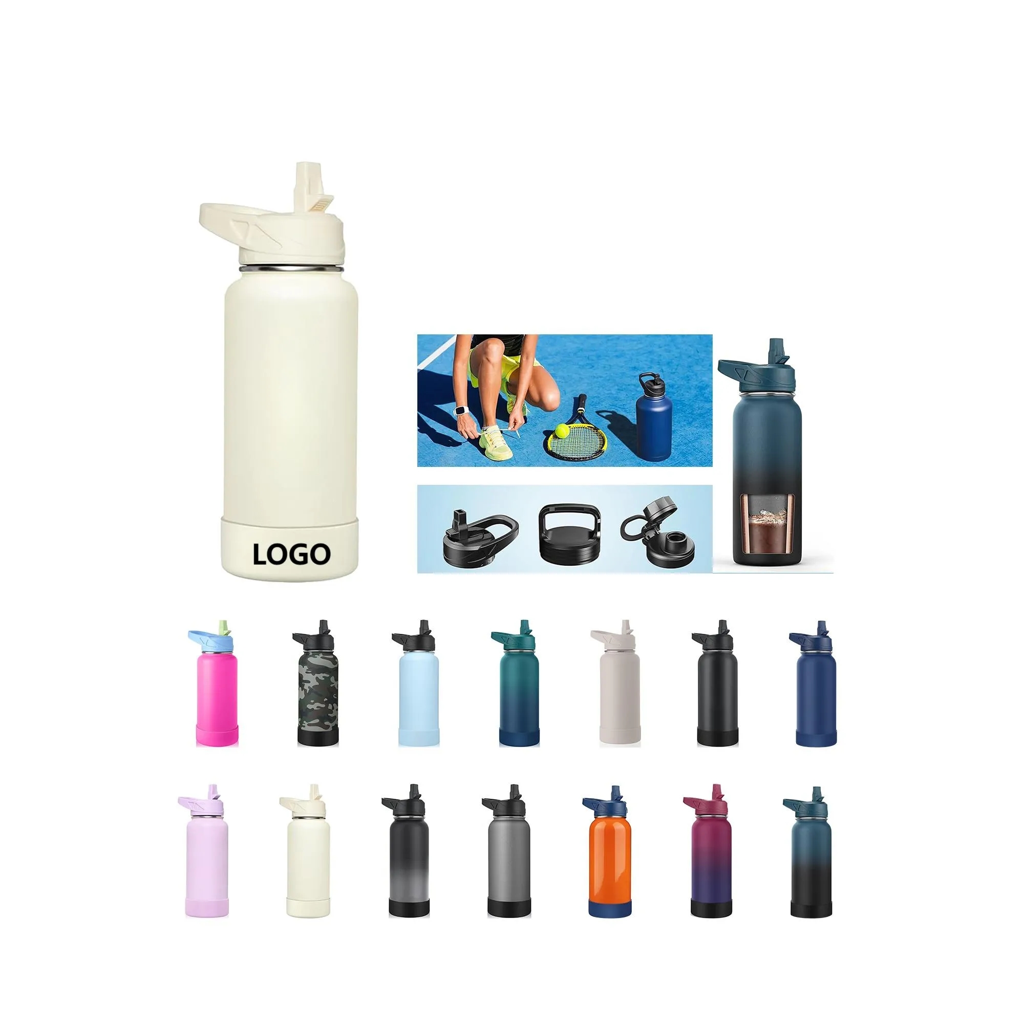 32 OZ Insulated Water Bottle with Straw, custom water bottle with logo imprint 23
