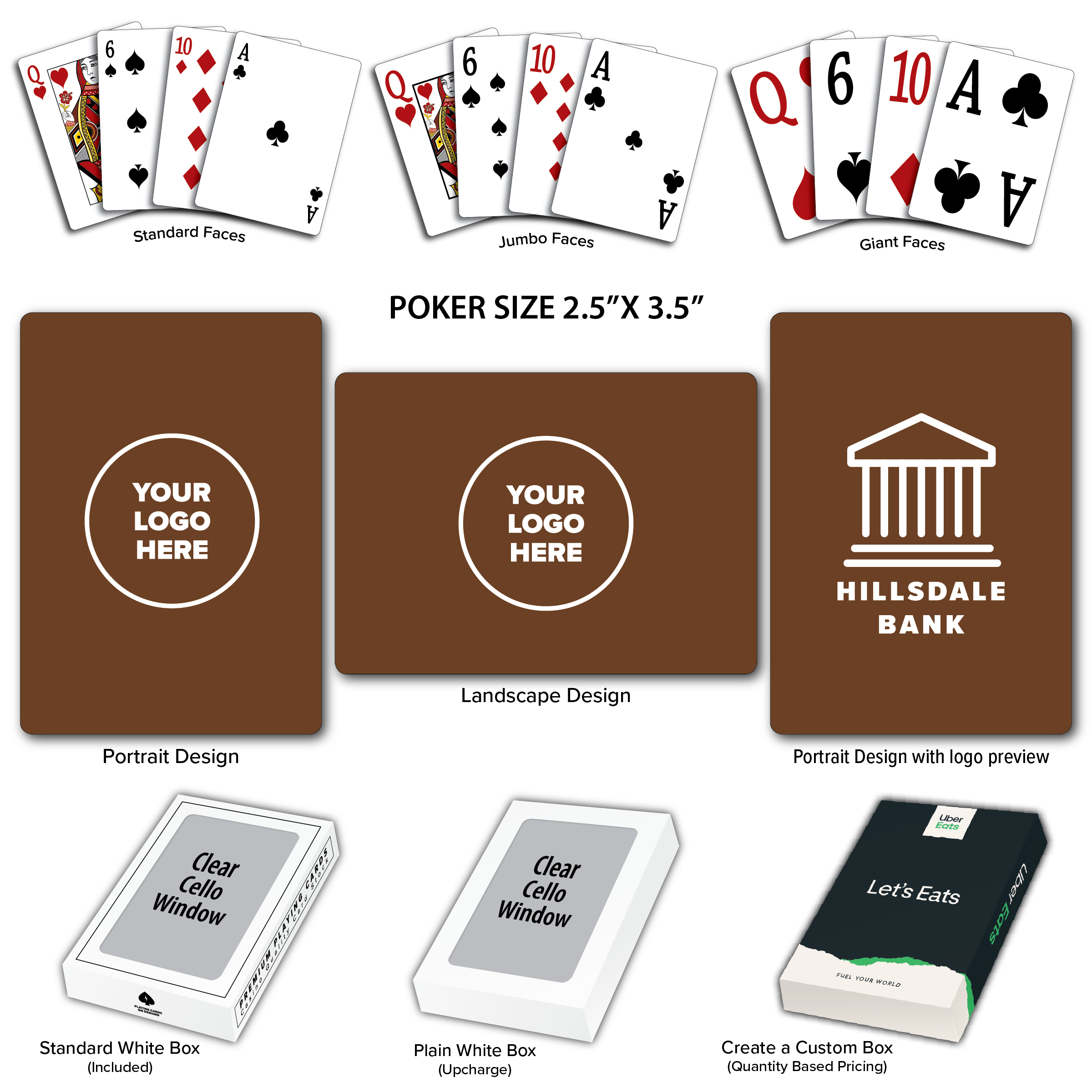 Solid Back Brown Poker Size Playing Cards 1