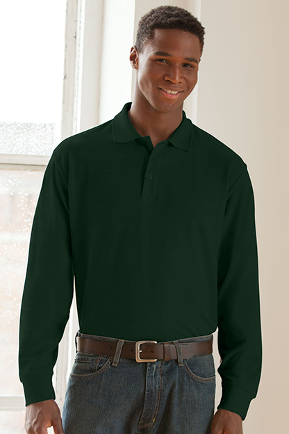 Long Sleeve Soft-Blend Double-Tuck Pique Polo 49