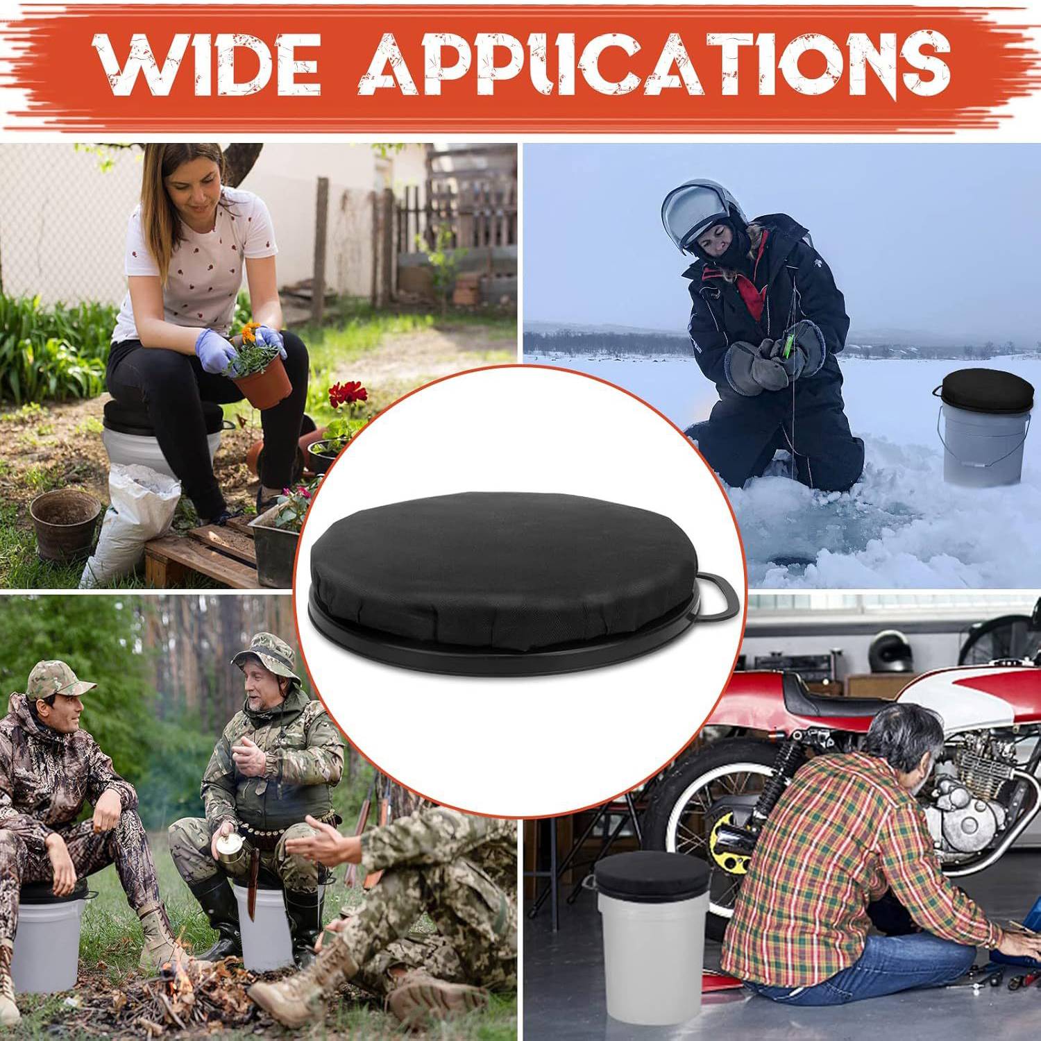 Outdoor Bucket-style Thickened Round Seat Cushion 3
