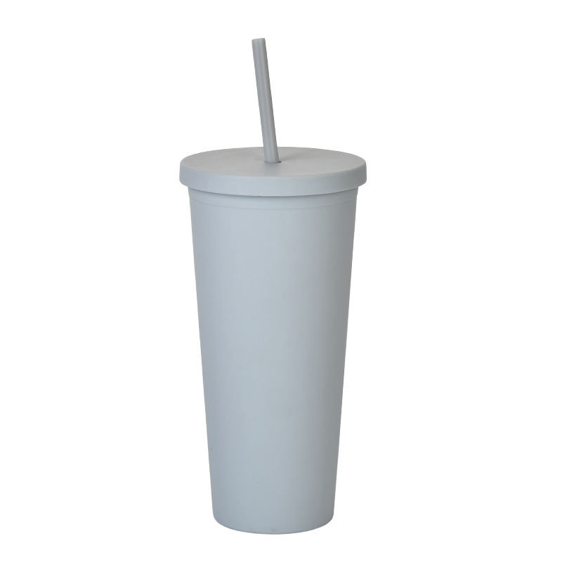 24 OZ Portable Double Plastic Skinny Tumbler / Straw 9