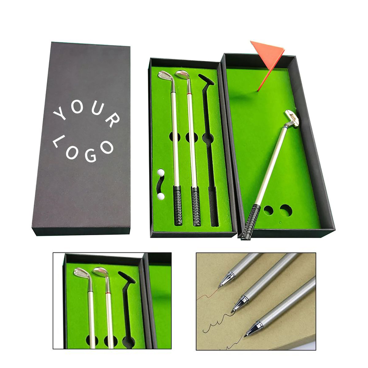 Golf Club Pen Gift Set with Mini Putting Box 2