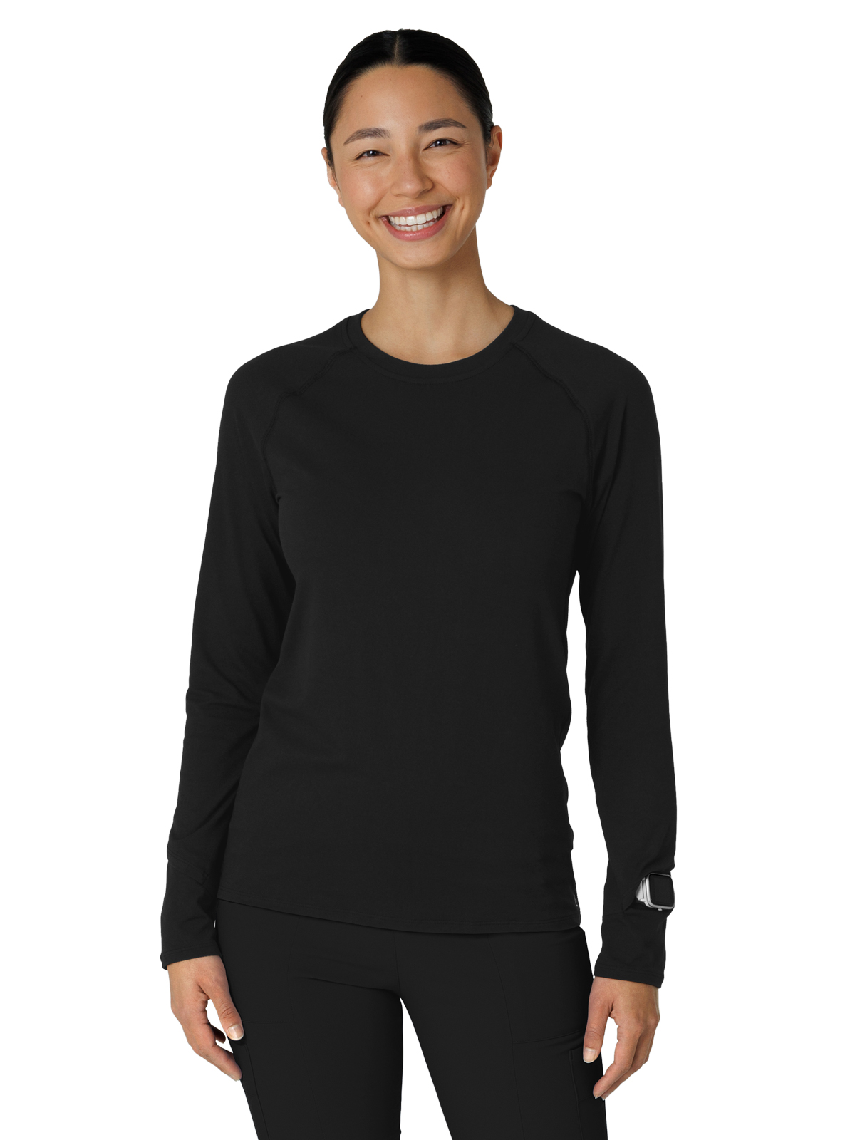 Layers 2139 Women's Watch Window Long Sleeve Underscrub Tee