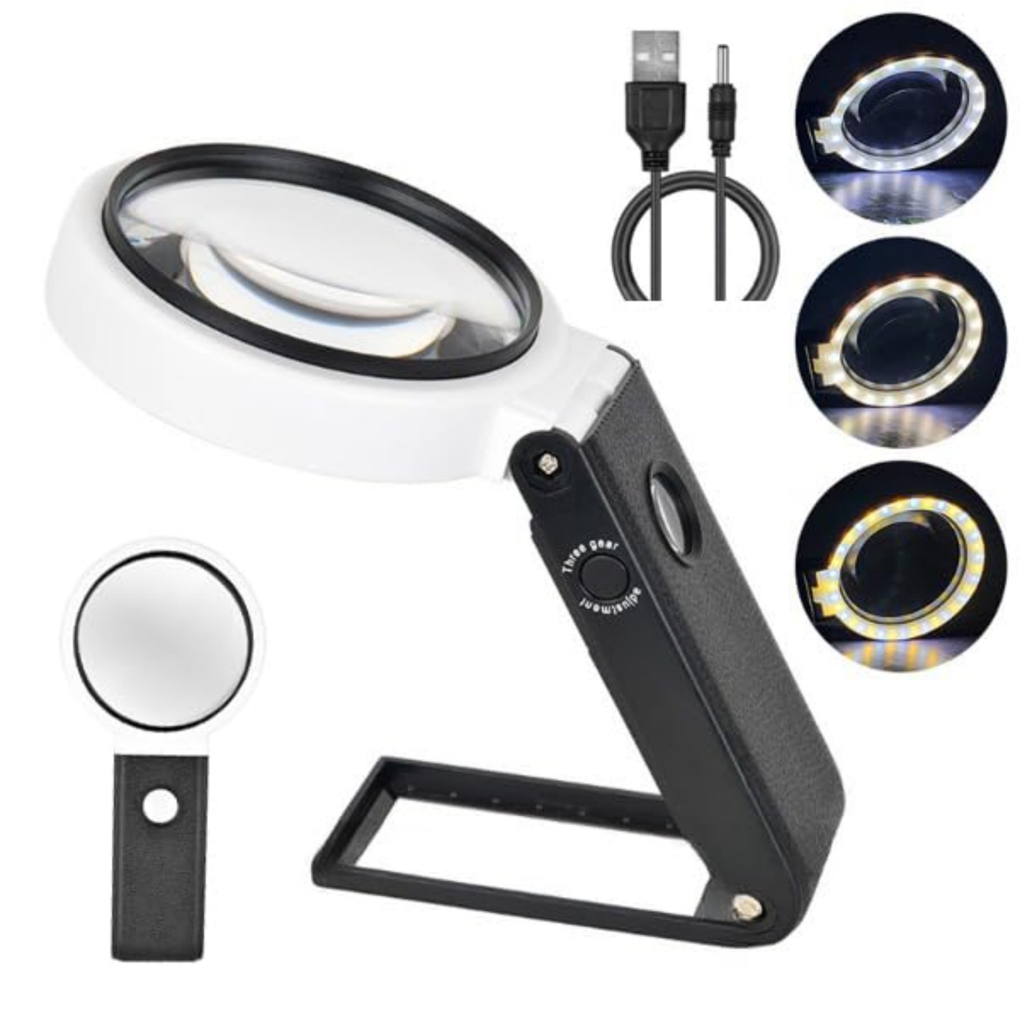 10X 25X Magnifying Glasses With Light And Stand 5