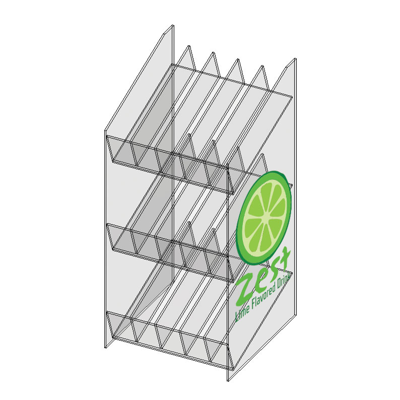 3 Tier Acrylic Beverage Display 5 Rows