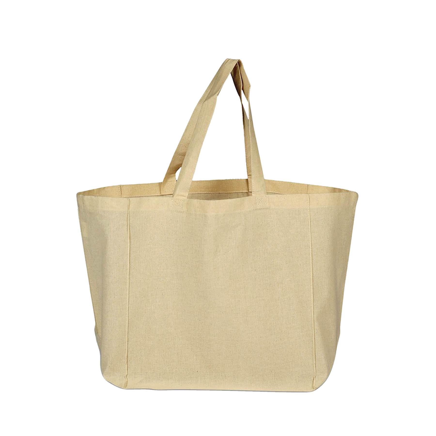6 oz. 100% Natural Cotton Sheeting Travel Tote Bag w/ Bottom Gusset 6