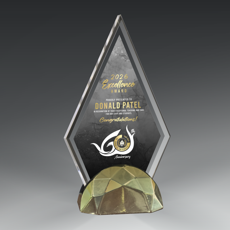 Acrylic Triangle in Metal Base 7