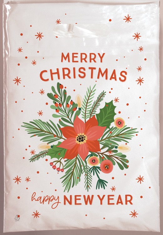 Christmas Scatter Design 3 Plastic Bag (9" x 13") 2