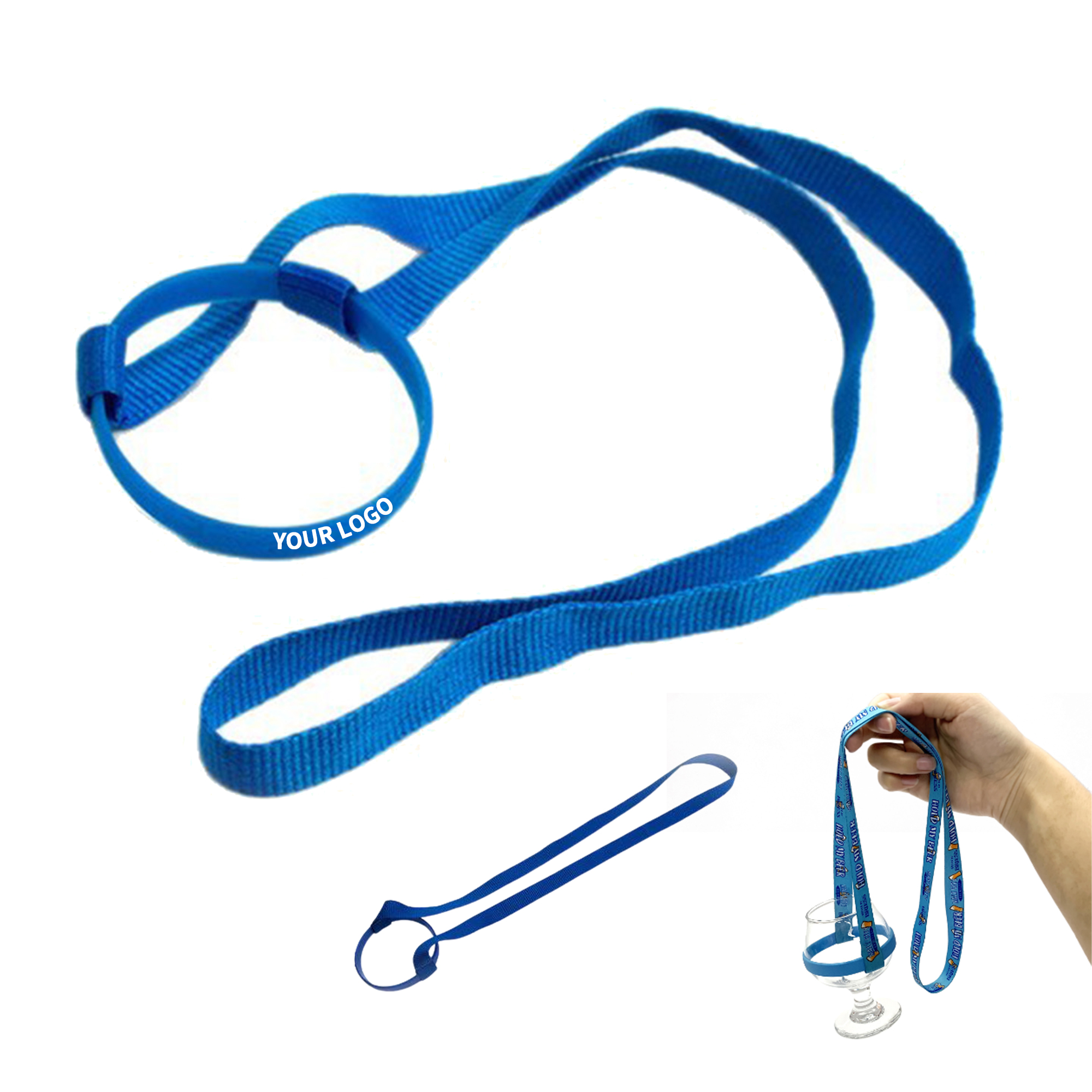 Polyester Water Bottle Lanyard With Silicone Collar 36" 2