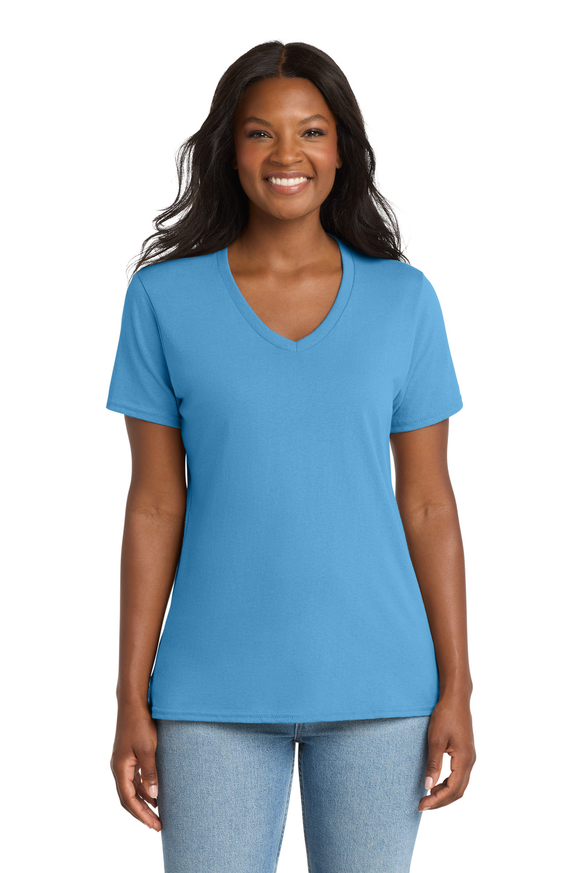 Port & Co Women's Core Cotton V-Neck Tee. LPC54V 142