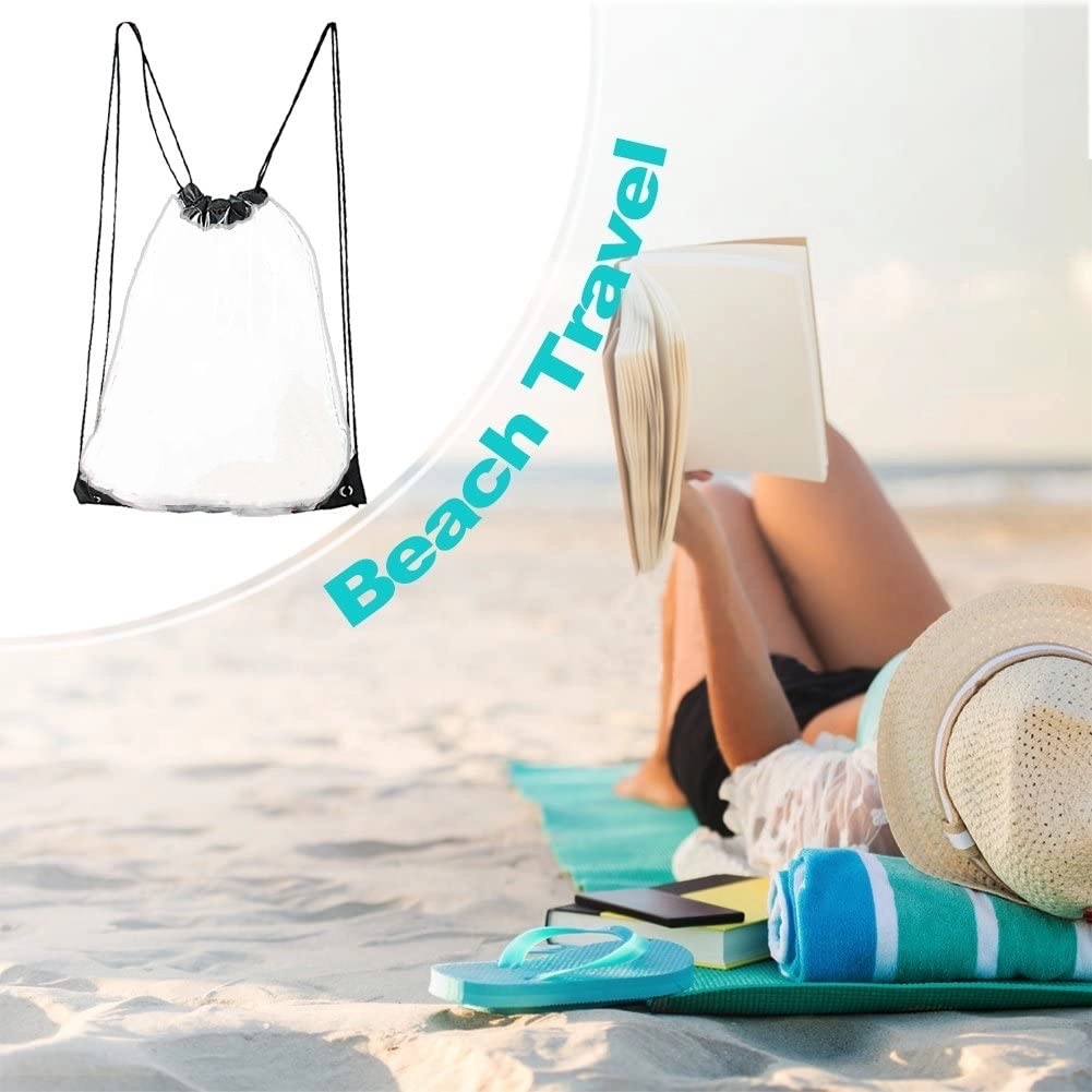 Clear Drawstring Bag Waterproof Backpack 2