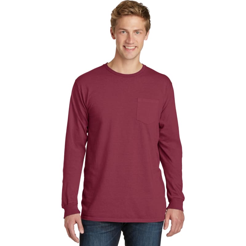 Port & Company Beach Wash Garment-Dyed Long Sleeve Pocket Tee 15