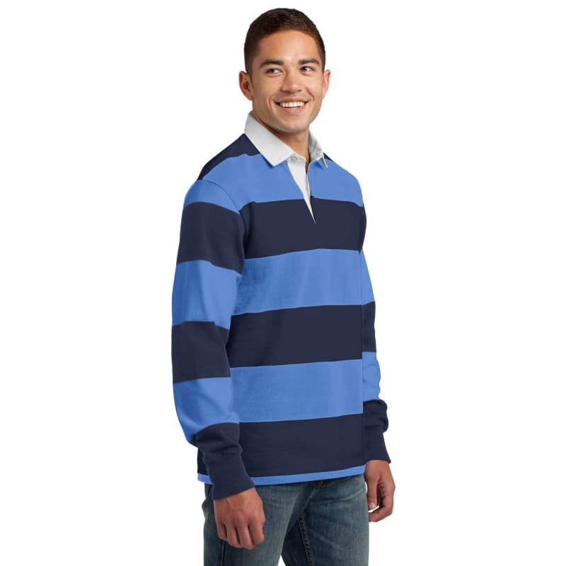 Sport-Tek Classic Long Sleeve Rugby Polo. 2