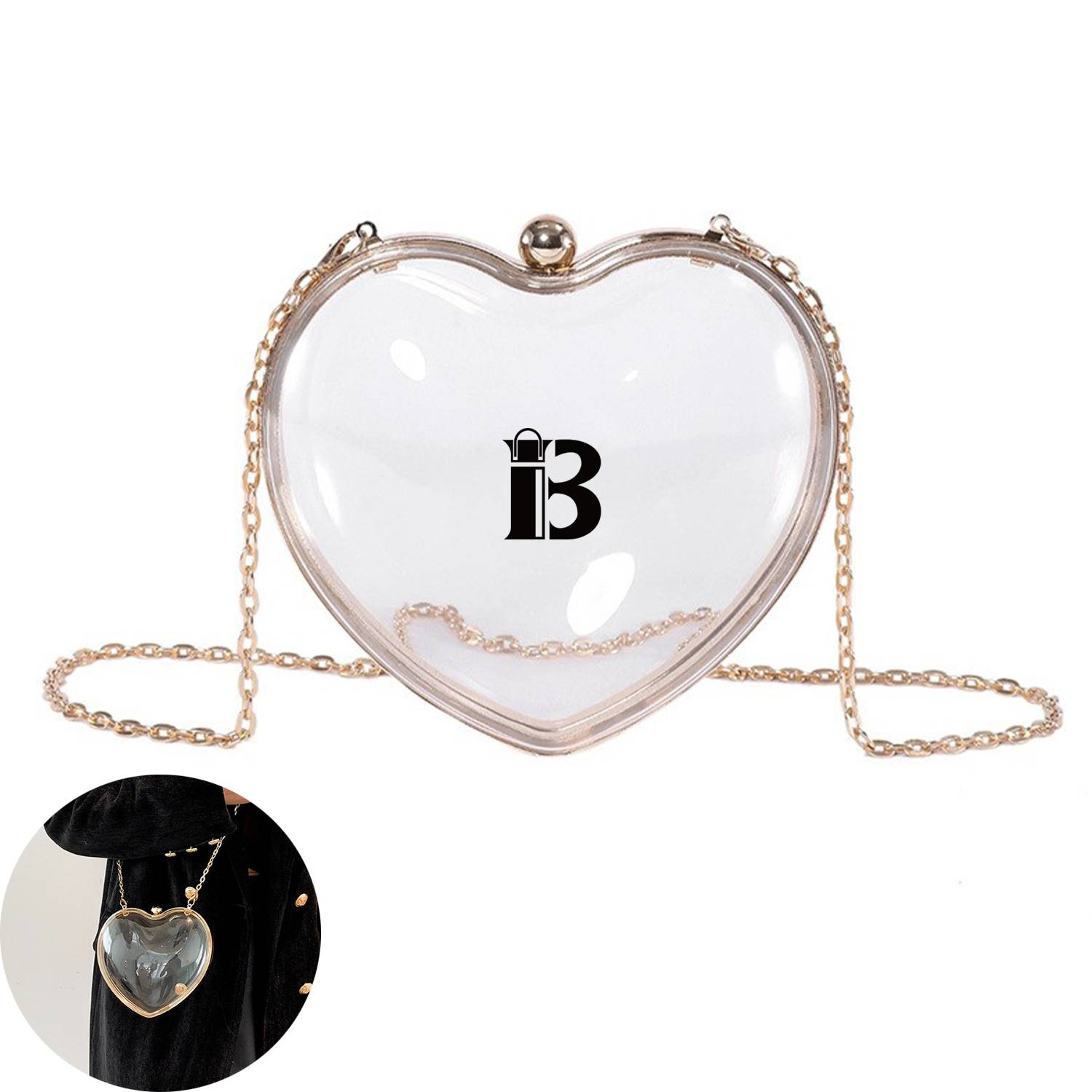 Transparent Heart shaped One Shoulder Crossbody Bag 9