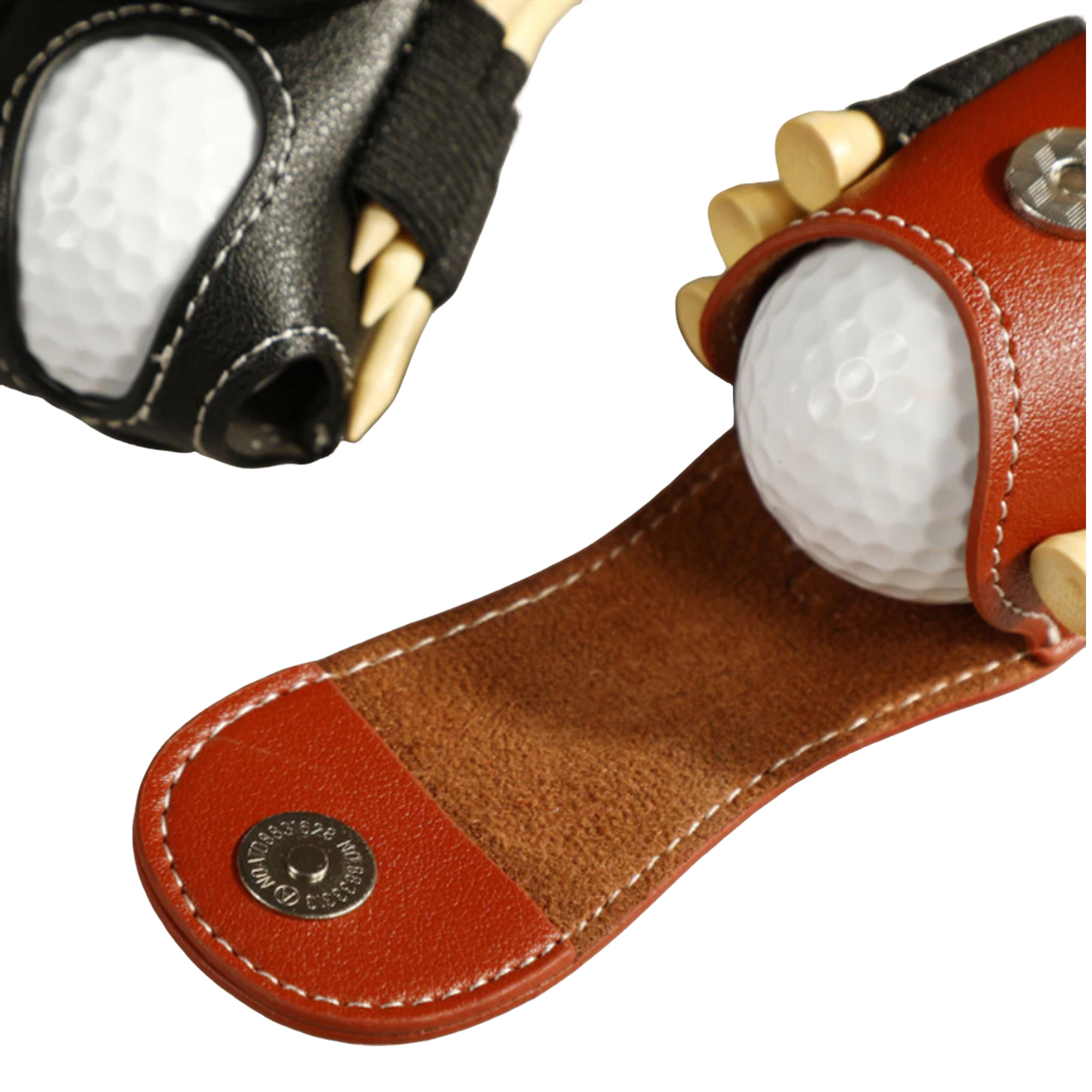 PU Leather Outdoor Portable Small Golf Ball Set Bag 4