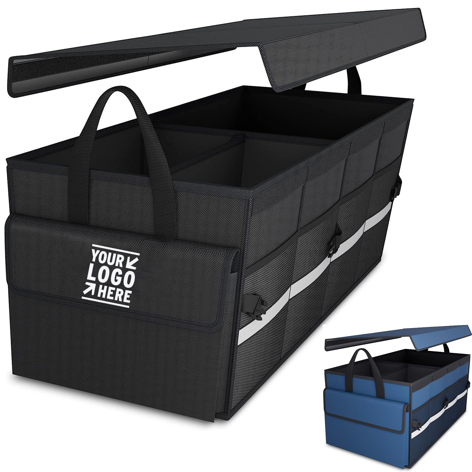 SUV Truck Sedan Collapsible Car Trunk Storage Organizer with Lid 2
