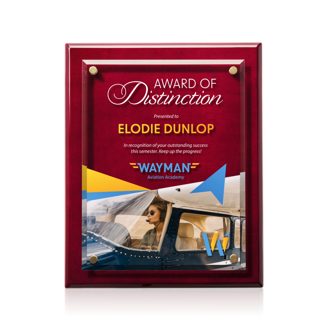 Caledon VividPrint™ Plaque - Rosewood/Gold 6