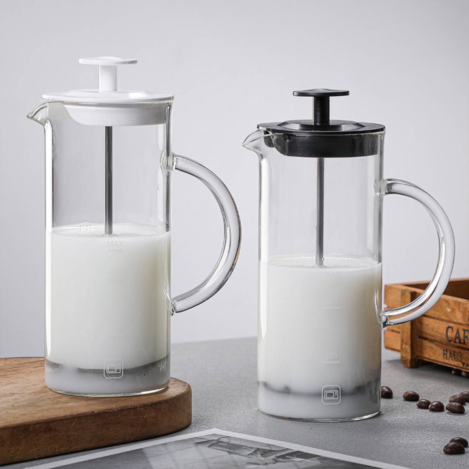 Milk Fryer Manual Glass Coffee Pot 4