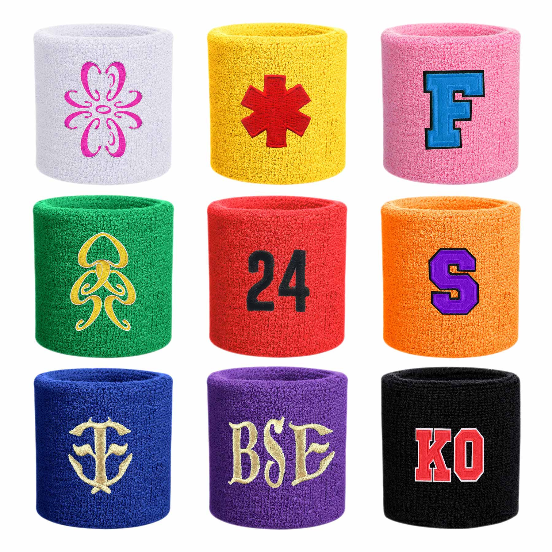 Embroidery Terry Cloth Sports Wristband 2