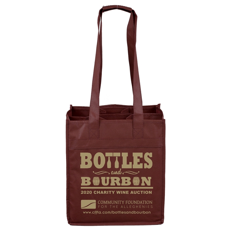 10"W x 11"H x 7"Gusset - "THE SONOMA" 6 Bottle Wine Tote Bag 2