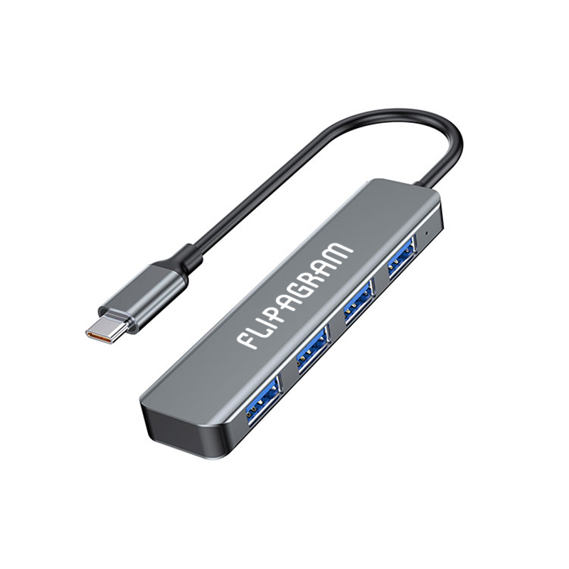 Slim Type-C 4-Port USB 3.0 Adapter – Compatible with MacBook & Laptops 4