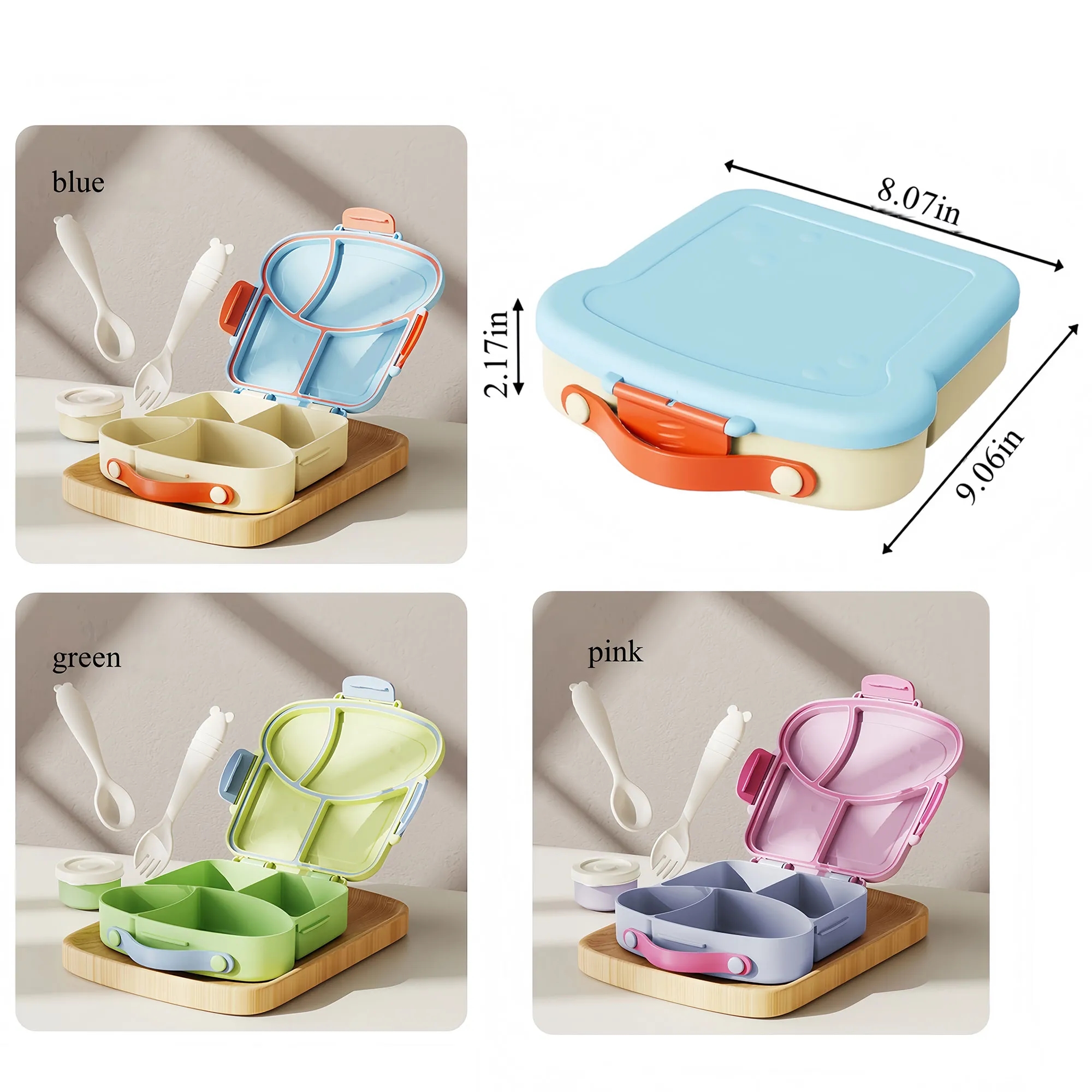 Non-Spill Kids' Lunch Container With Divided Sections 5
