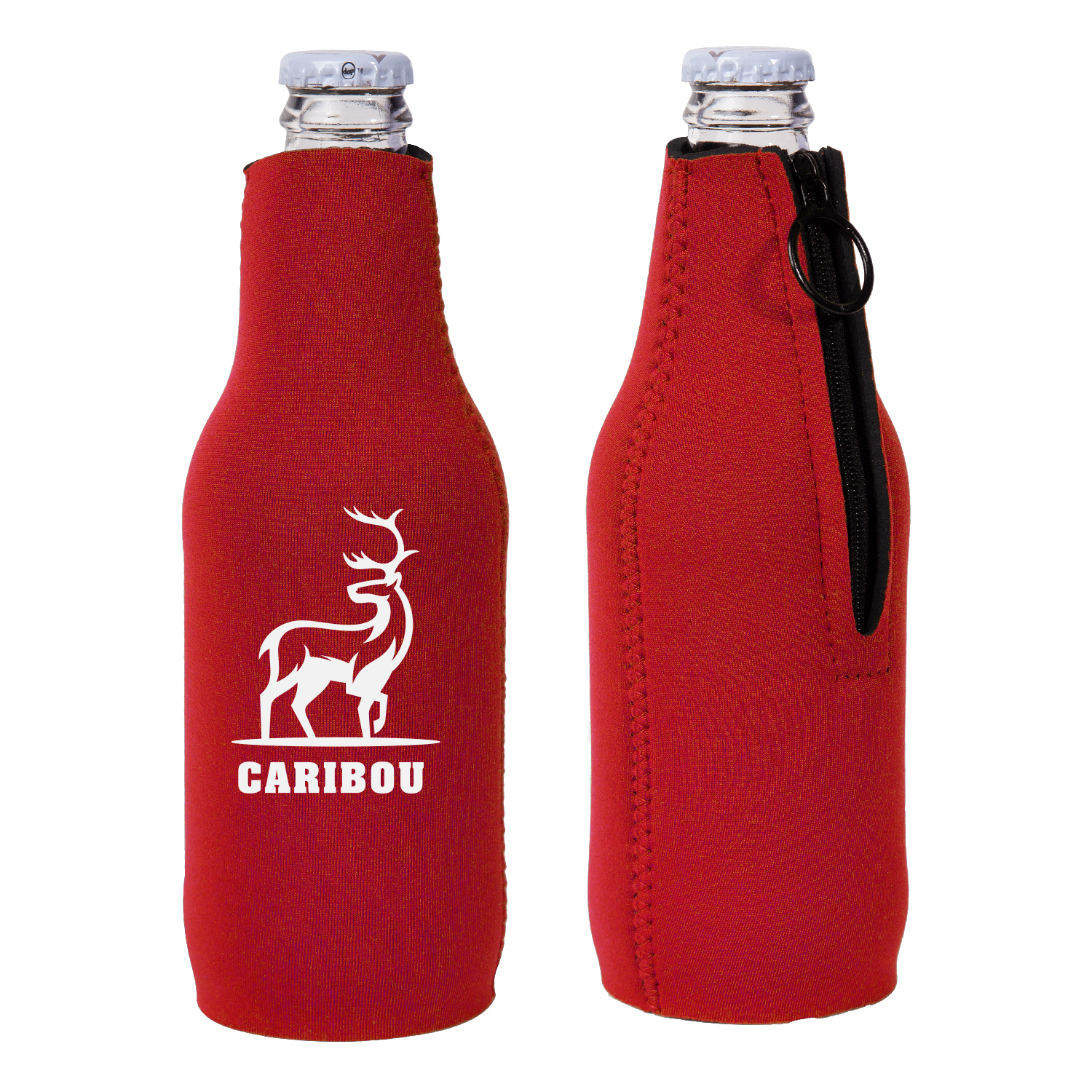 Neoprene Zipper Beer Bottle Cooler (1 Color Imprint) 9